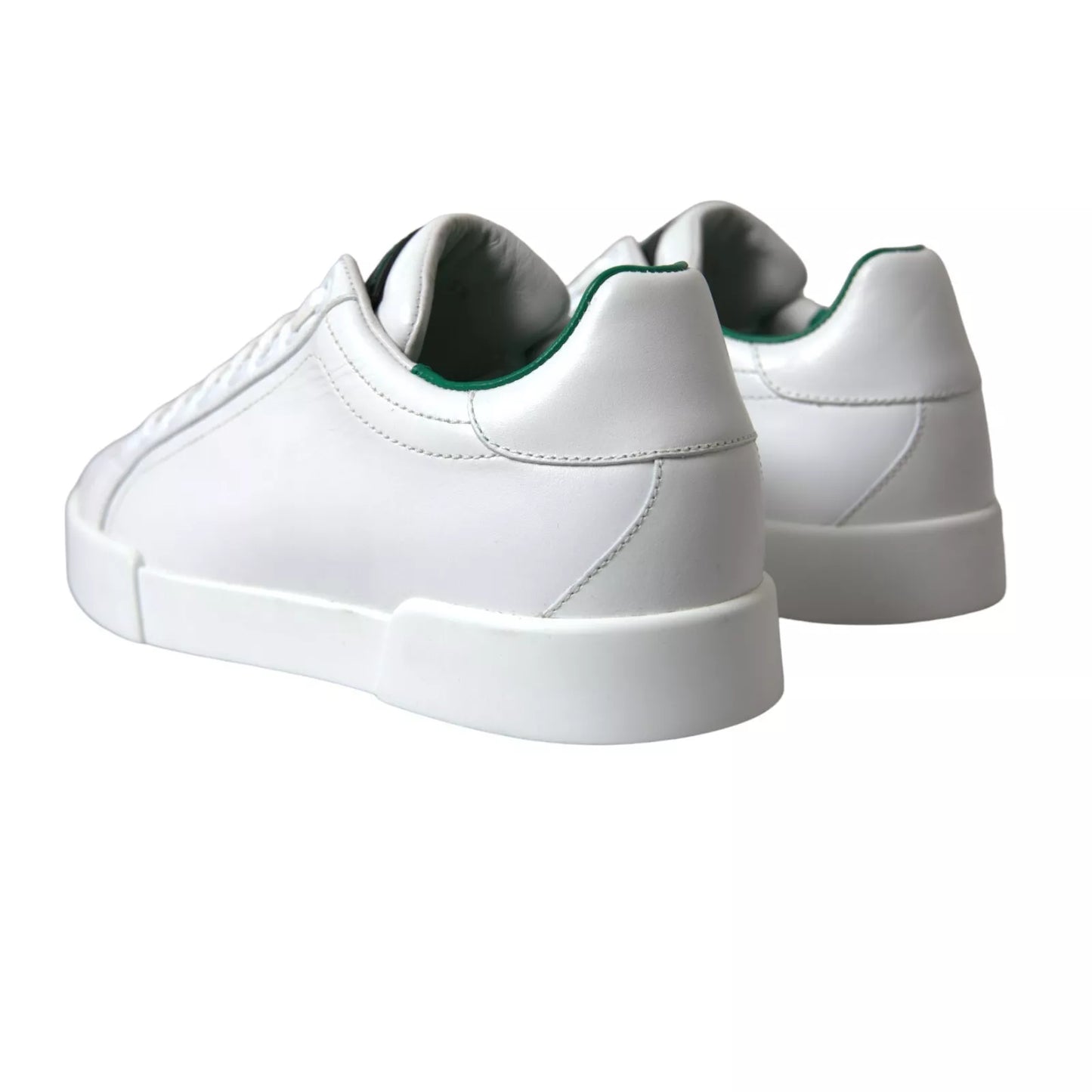 Dolce & Gabbana White Calf Leather Low Top Sneakers Shoes
