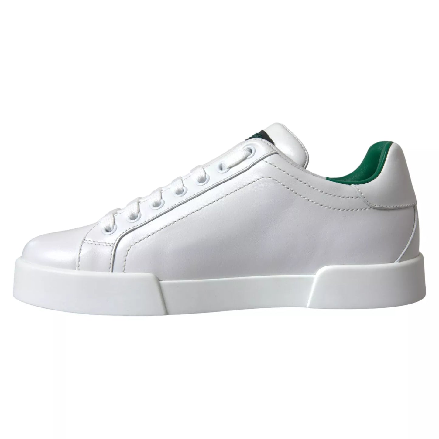 Dolce & Gabbana White Calf Leather Low Top Sneakers Shoes