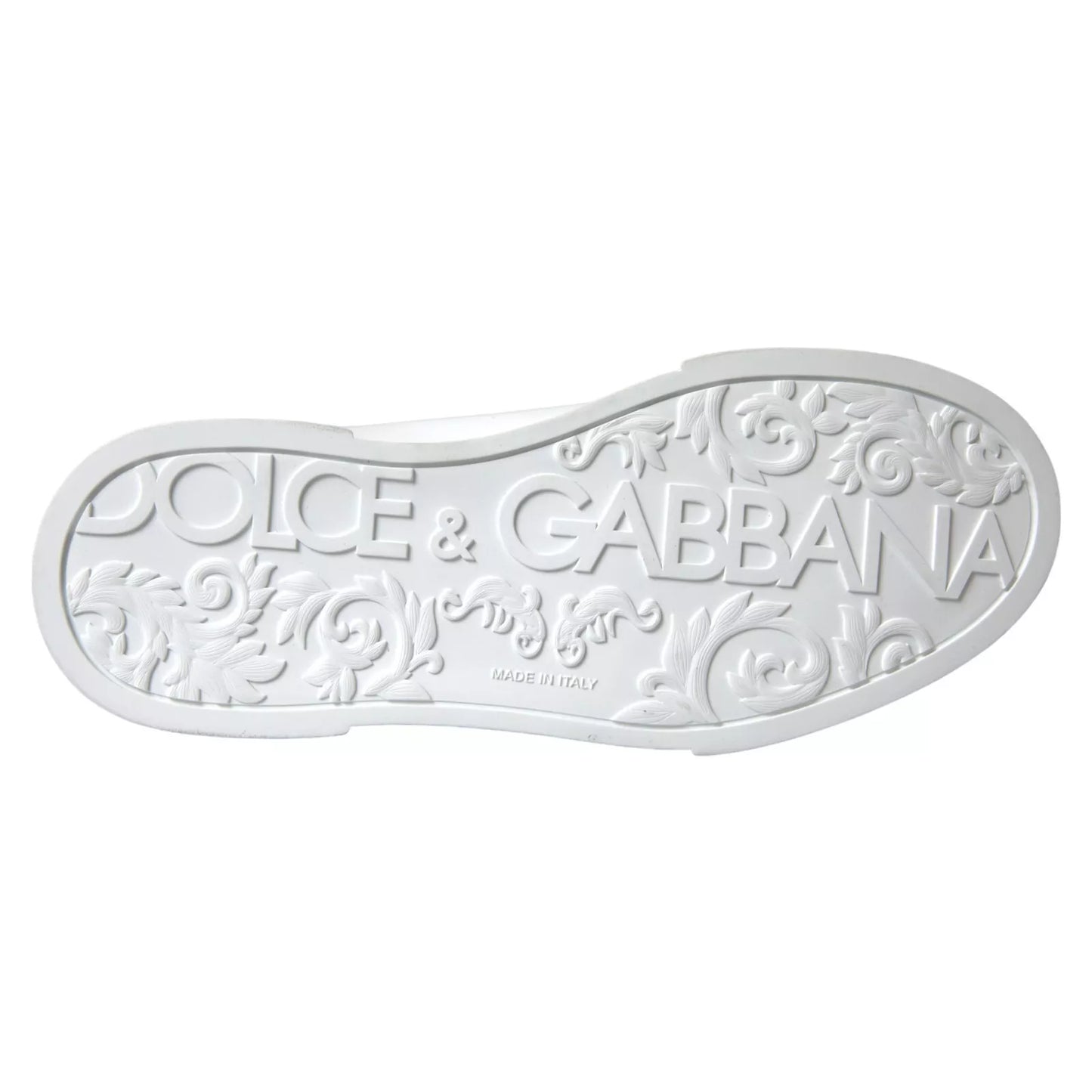 Dolce & Gabbana White Calf Leather Low Top Sneakers Shoes