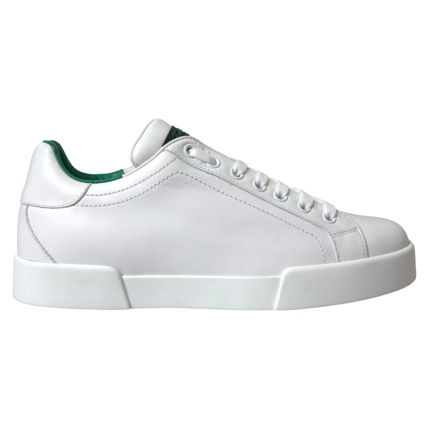 Dolce & Gabbana White Calf Leather Low Top Sneakers Shoes