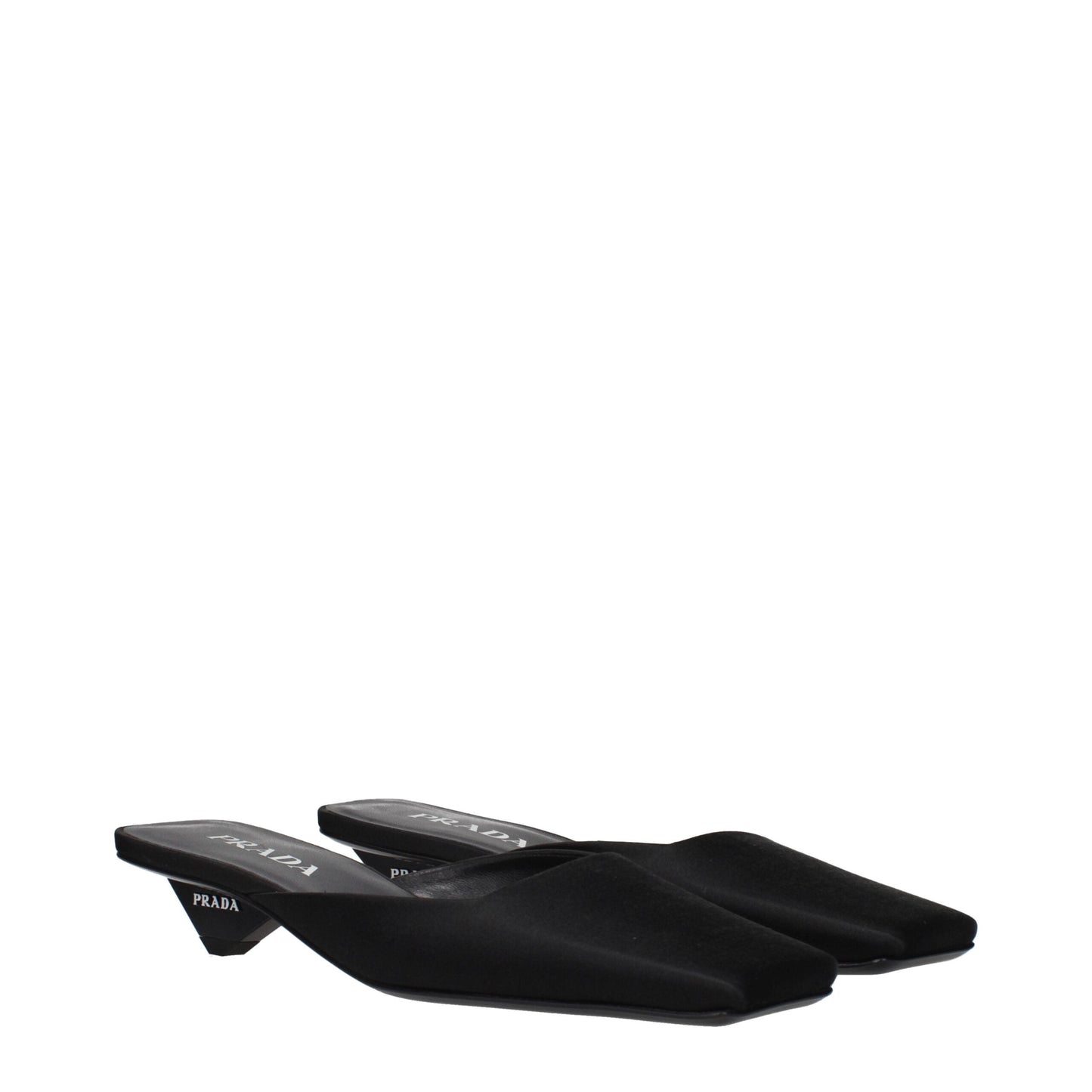 Prada Black Satin Flat Sandals