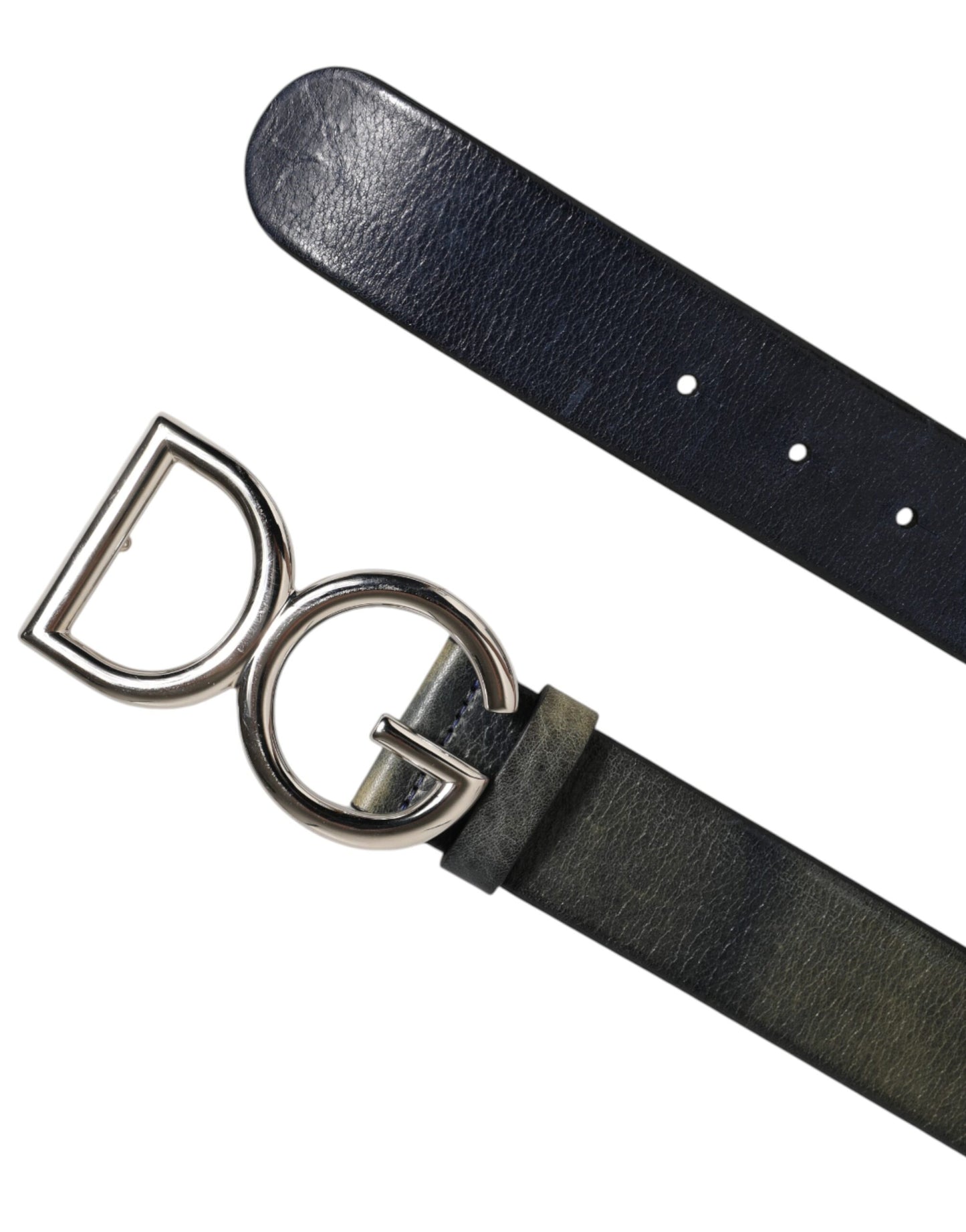 Dolce & Gabbana Black Classic Silver Metal DG Logo Buckle Belt