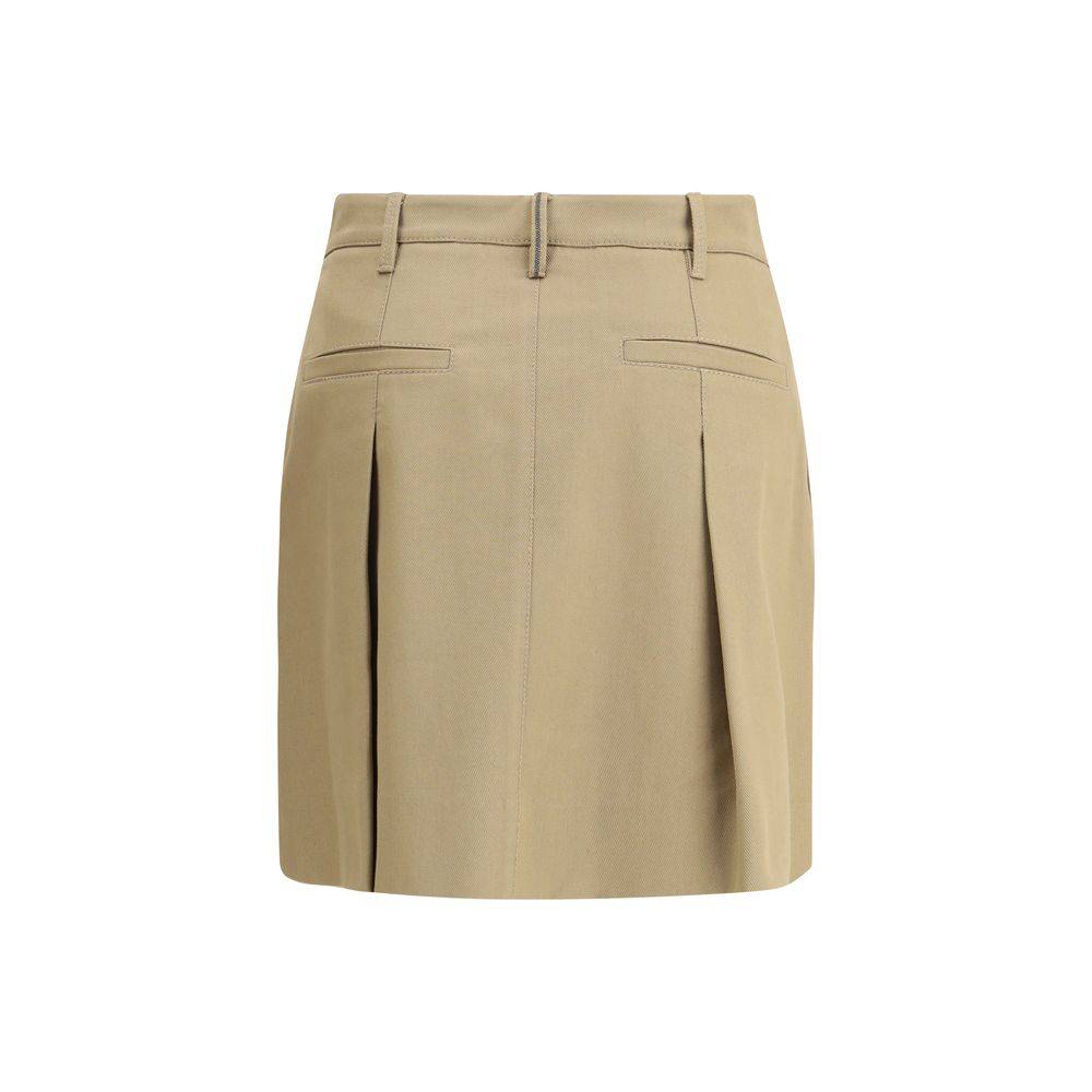 Brunello Cucinelli Beige Cotton Mini Skirt