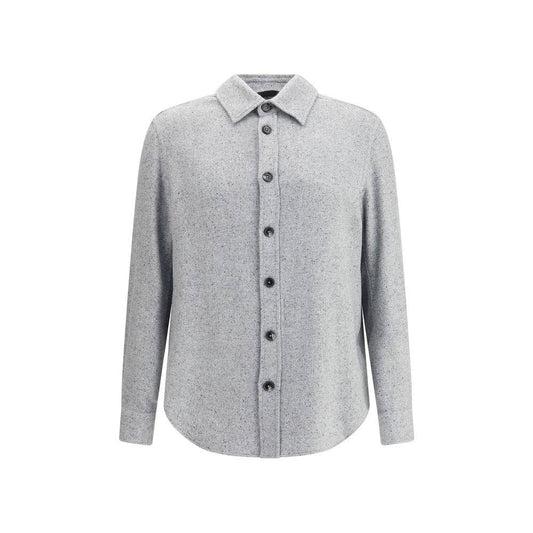 ZEGNA Gray Cashmere Dress Shirt