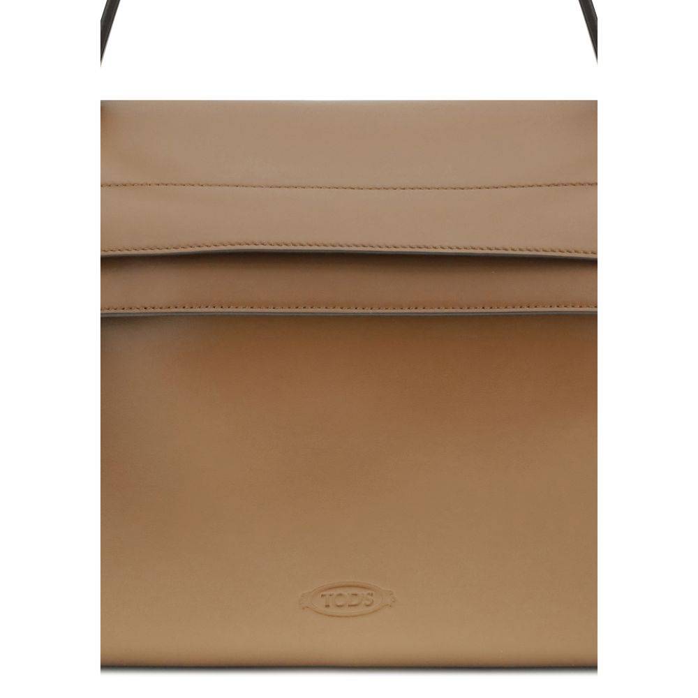 Tod's Brown Calf Leather Bos Taurus Shoulder Bag