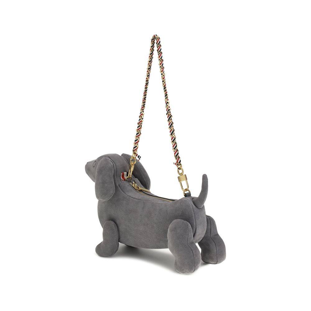 Thom Browne Gray Leather Shoulder Bag