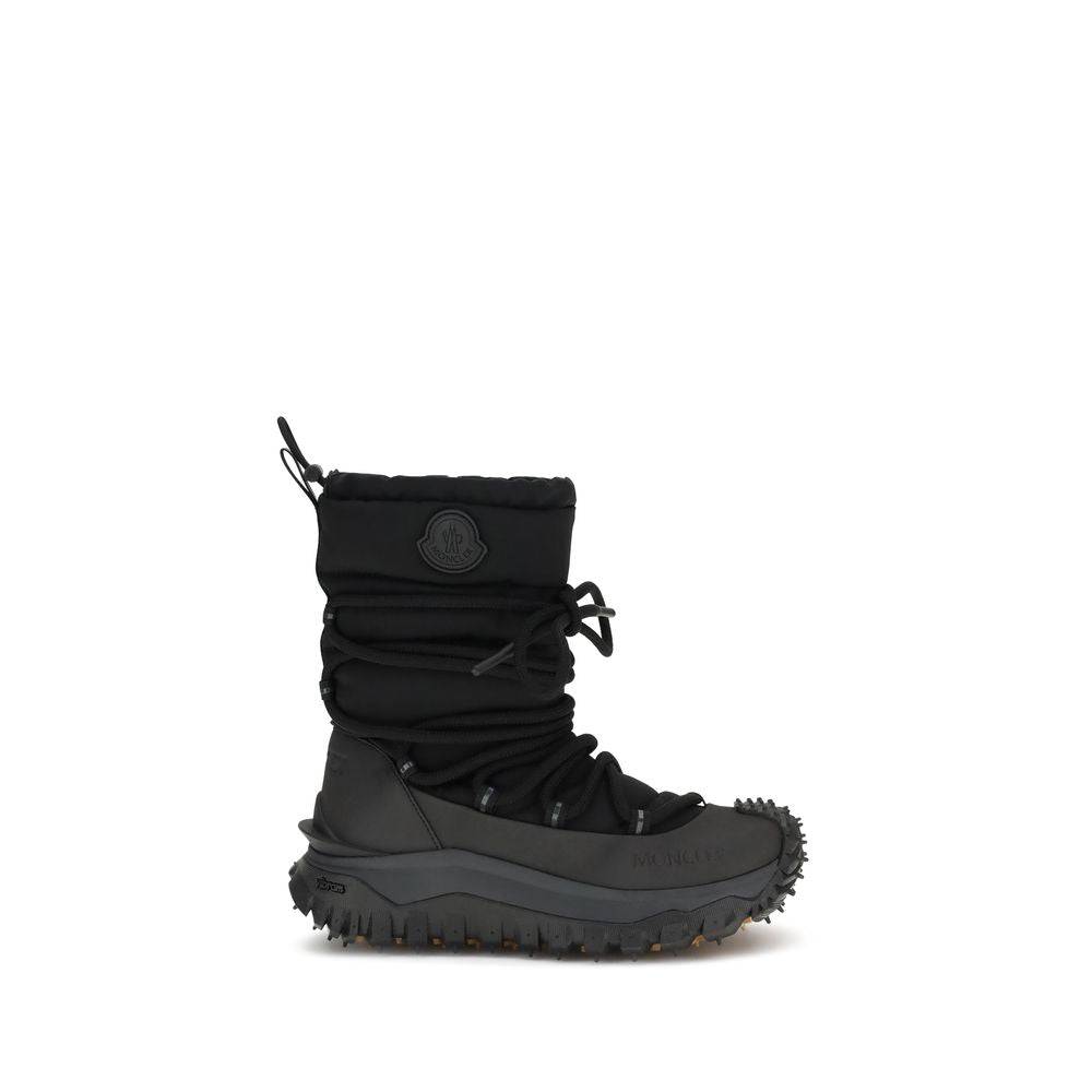 Moncler Black Polyamide Lace-Up Boots