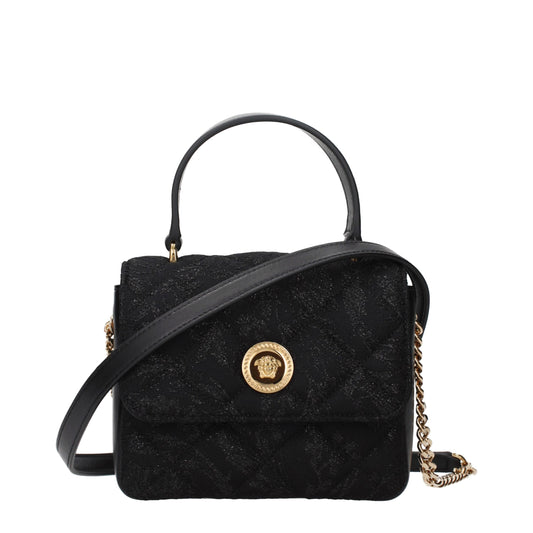 Versace Black Fabric Handbag