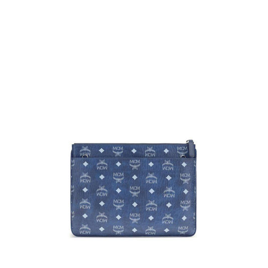 MCM Blue Polyethylene Clutch Bag