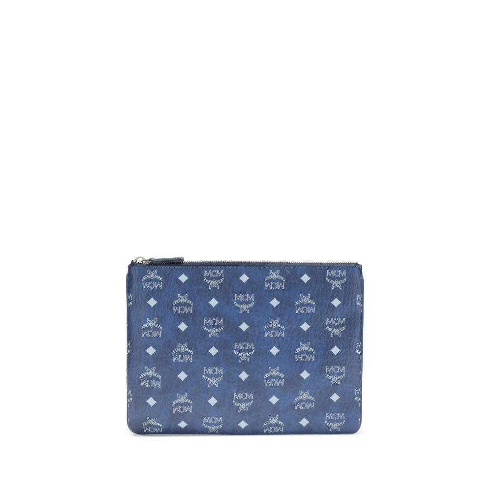 MCM Blue Polyethylene Clutch Bag