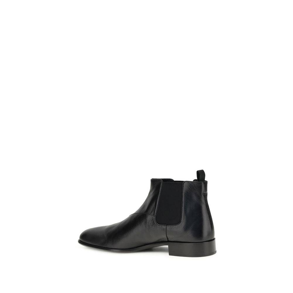 Prada Black Leather Ankle Boots