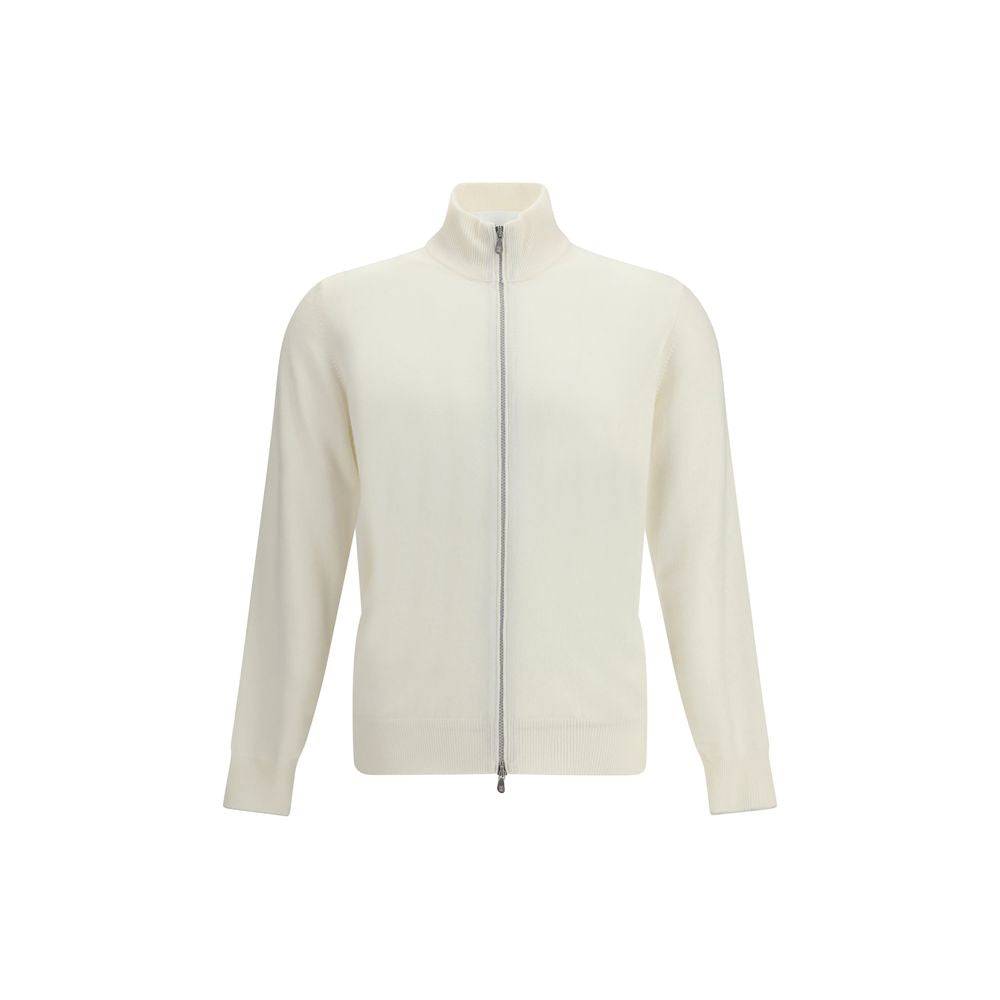 Brunello Cucinelli White Cashmere Cardigan