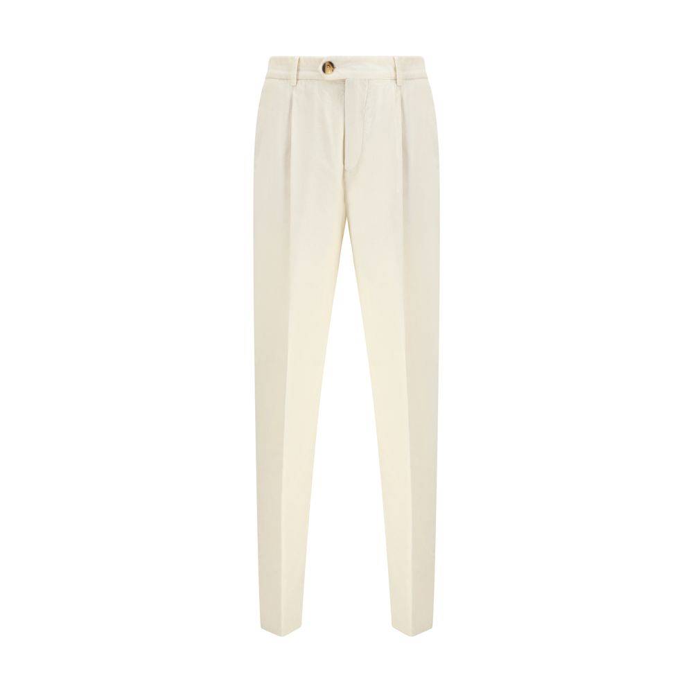 Brunello Cucinelli Cream Cotton Casual Pants