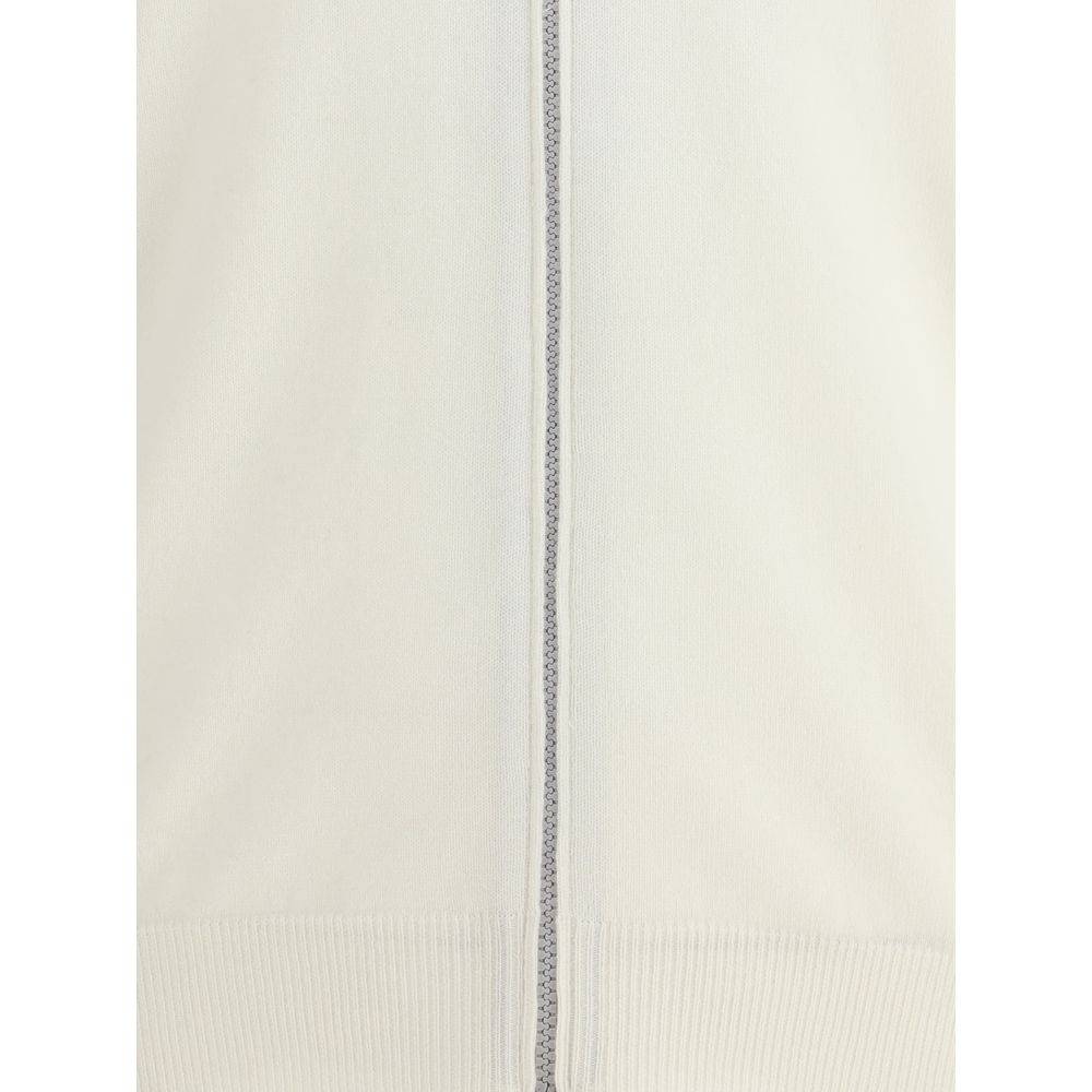 Brunello Cucinelli White Cashmere Cardigan