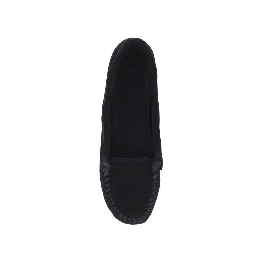 The Row Black Calfskin Moccassin