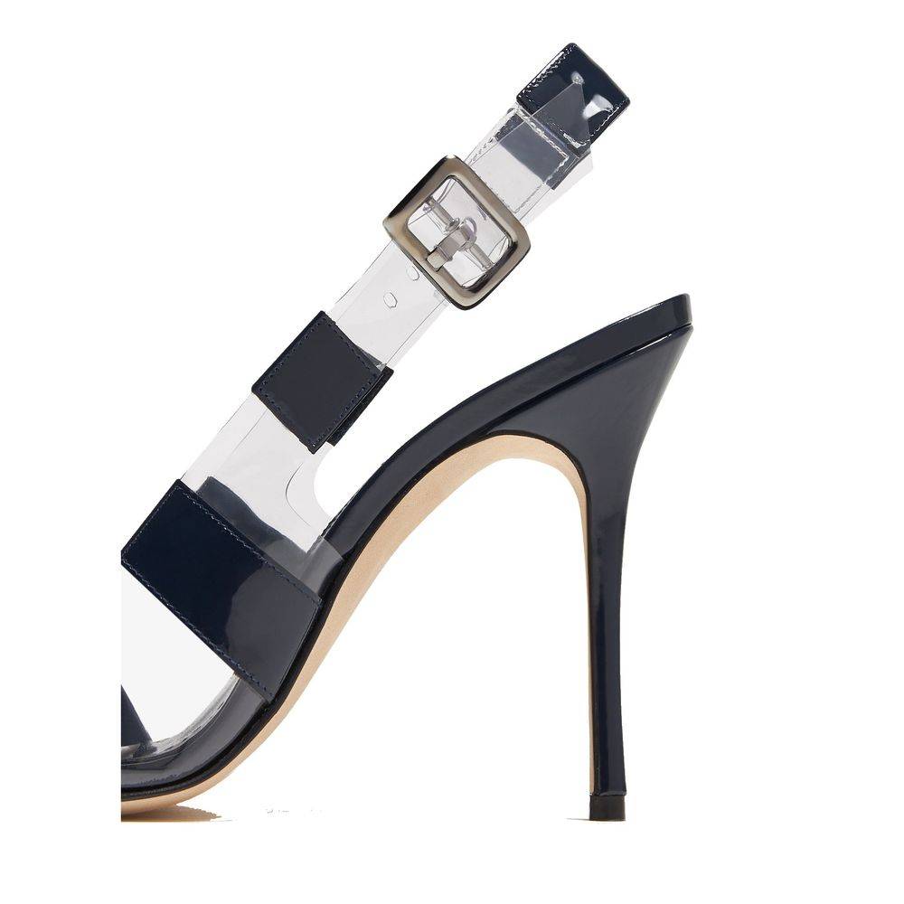 Manolo Blahnik Blue Calfskin High Heel Pumps