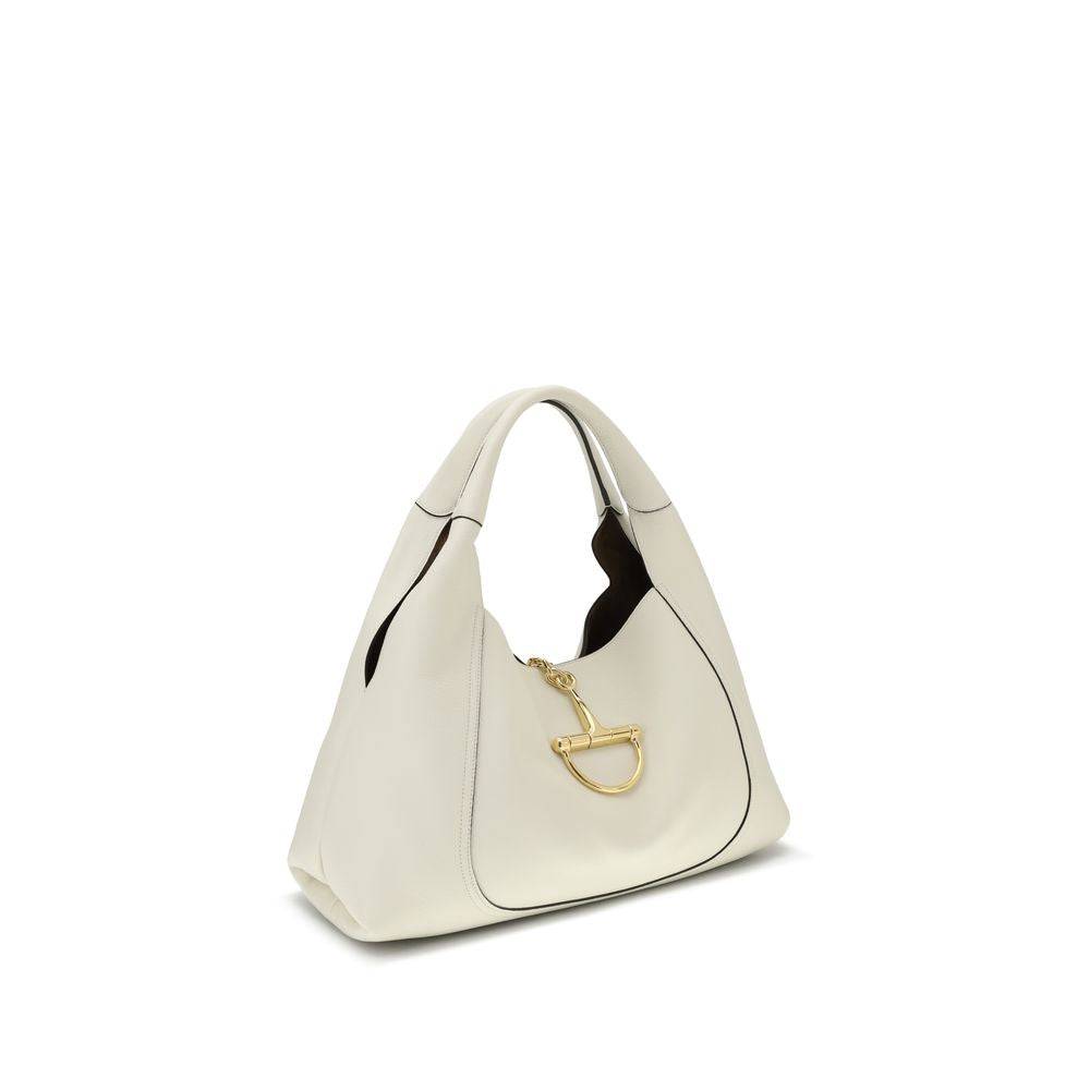 Gucci White Calf Leather Bos Taurus Shoulder Bag