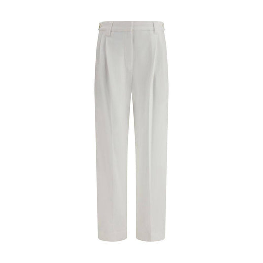 Brunello Cucinelli White Cotton Dress Pants