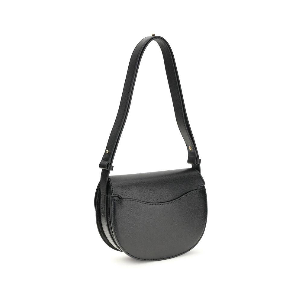 Burberry Black Calf Leather Bos Taurus Shoulder Bag