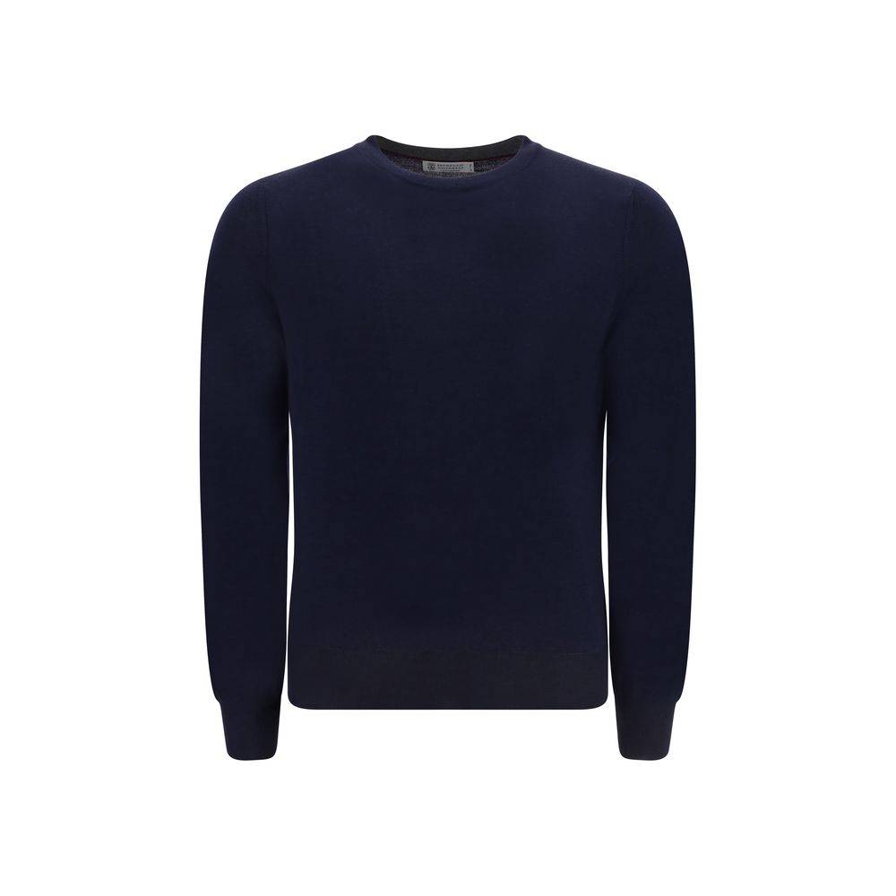 Brunello Cucinelli Blue Fleece Wool Sweatshirt