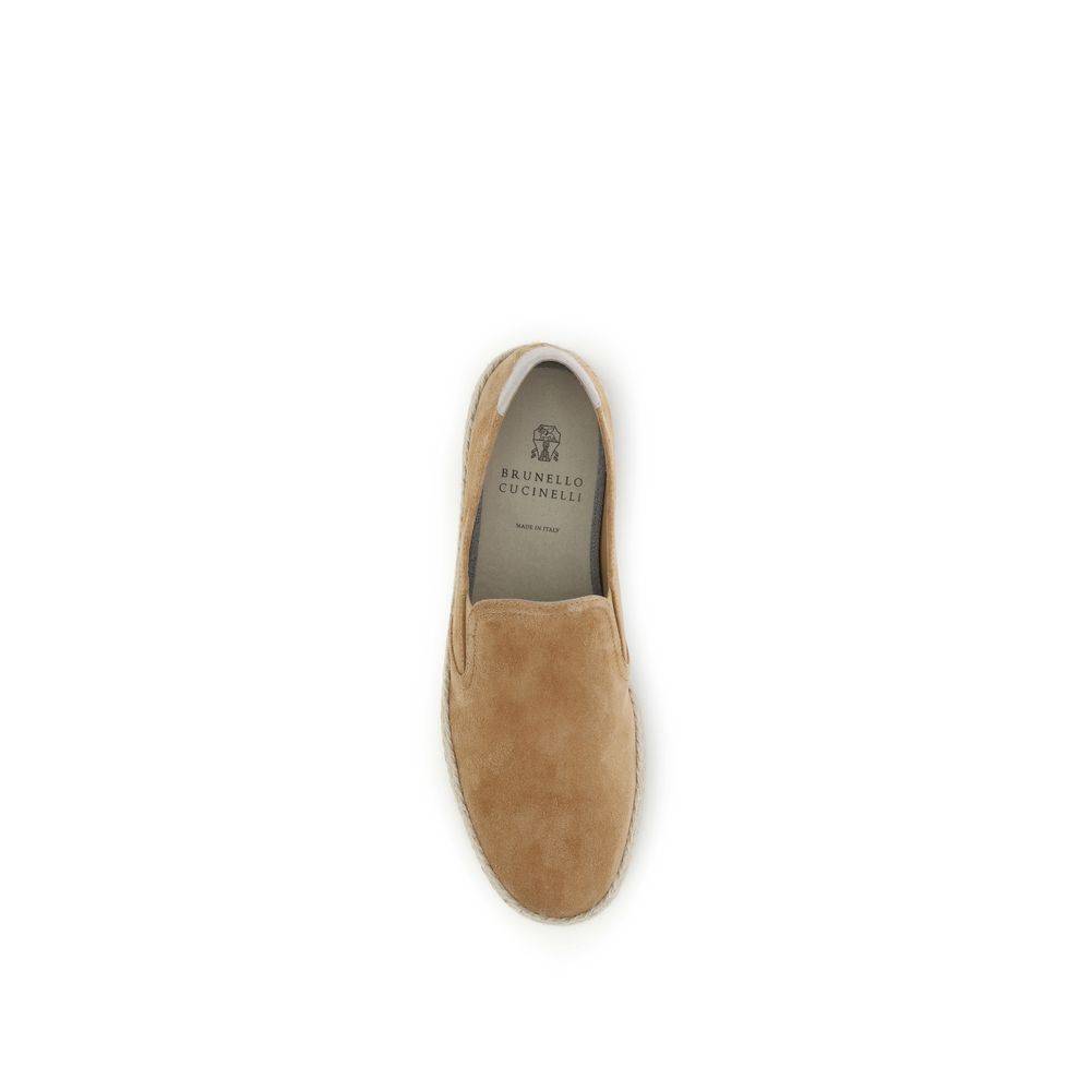 Brunello Cucinelli Beige Calf Leather Bos Taurus Espadrilles