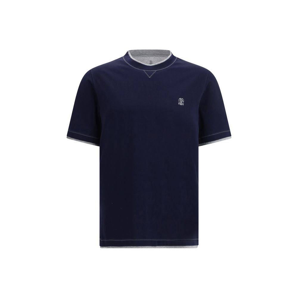 Brunello Cucinelli Blue Cotton T-Shirt