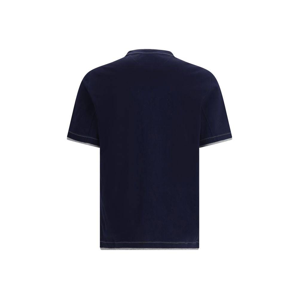 Brunello Cucinelli Blue Cotton T-Shirt