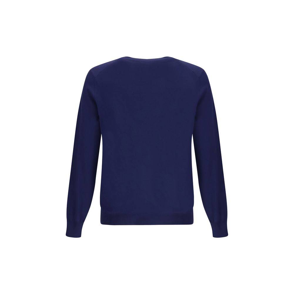 Brunello Cucinelli Blue Fleece Wool Sweatshirt