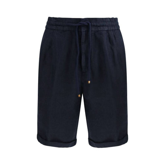 Brunello Cucinelli Blue Linen Bermuda Shorts