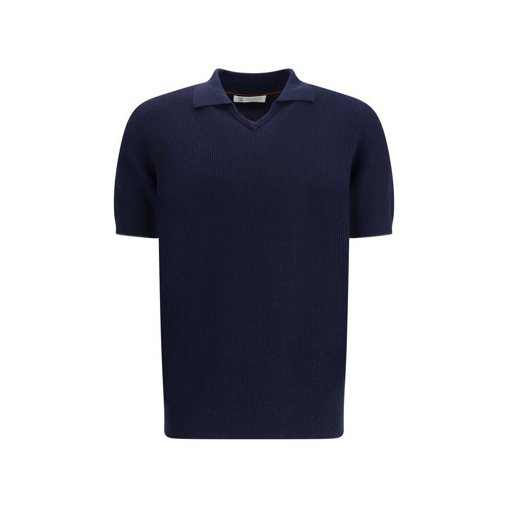 Brunello Cucinelli Blue Cotton Dress Shirt