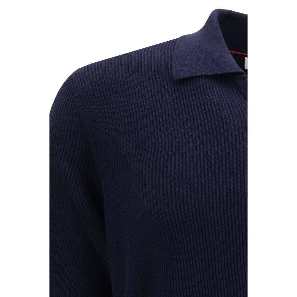 Brunello Cucinelli Blue Cotton Dress Shirt