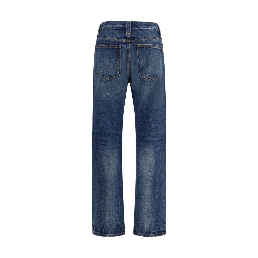 Khaite Blue Cotton High-Waisted Jean