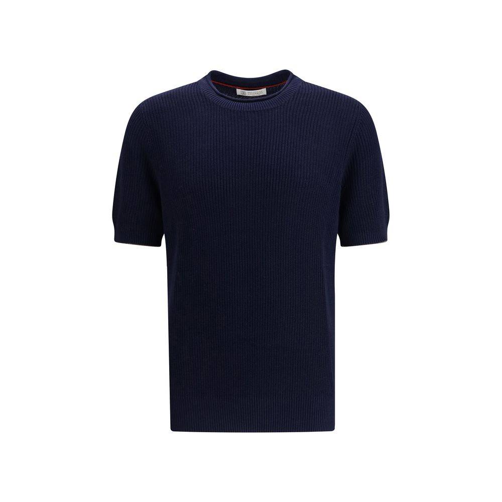Brunello Cucinelli Blue Linen T-Shirt