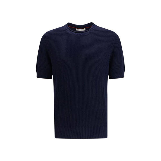 Brunello Cucinelli Blue Linen T-Shirt