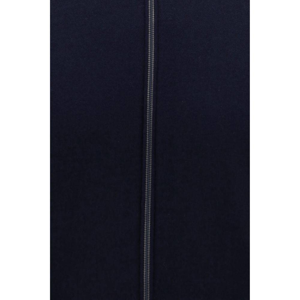 Brunello Cucinelli Blue Fleece Wool Cardigan