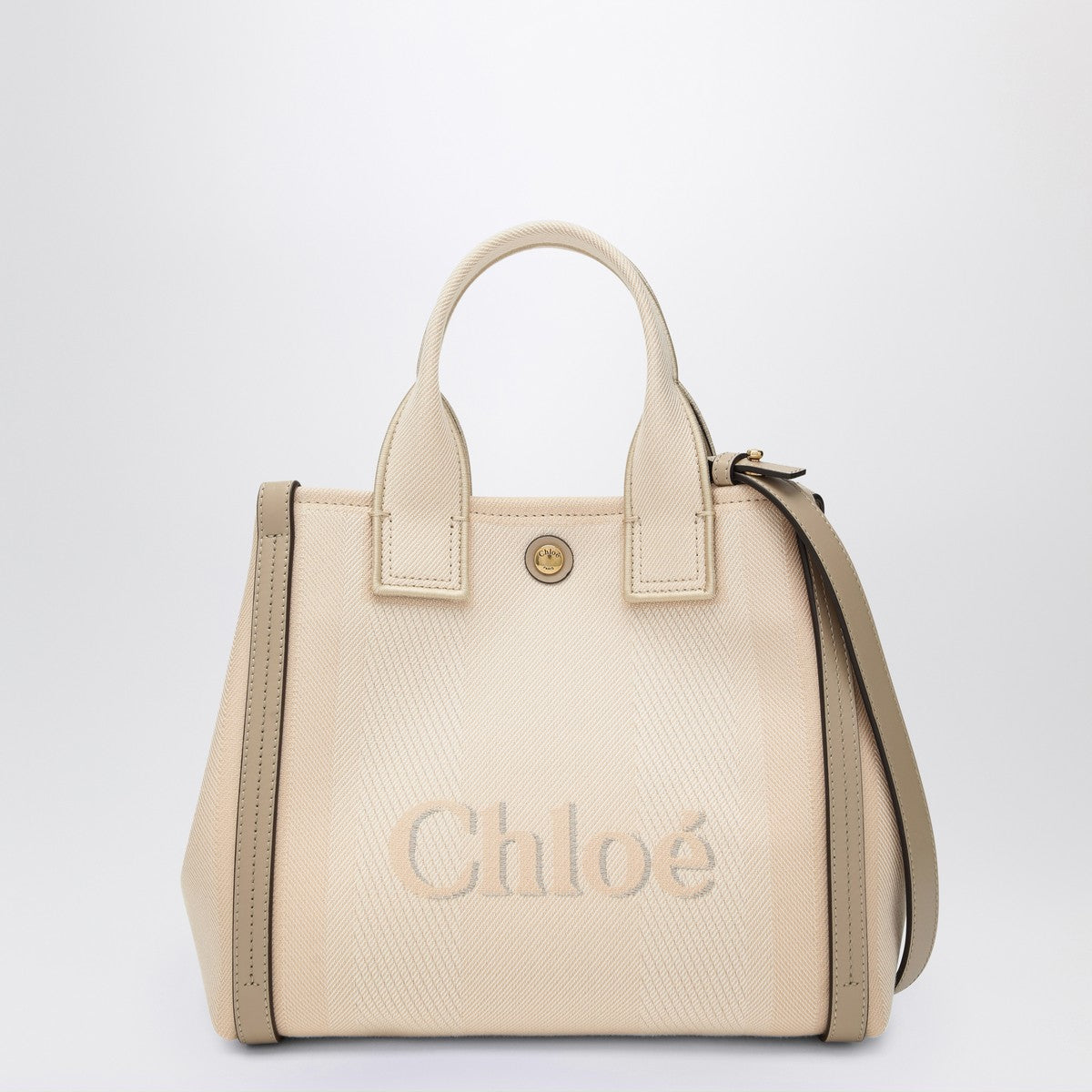 Chloé Chloé Carry Small tote bag in Blushy Beige canvas