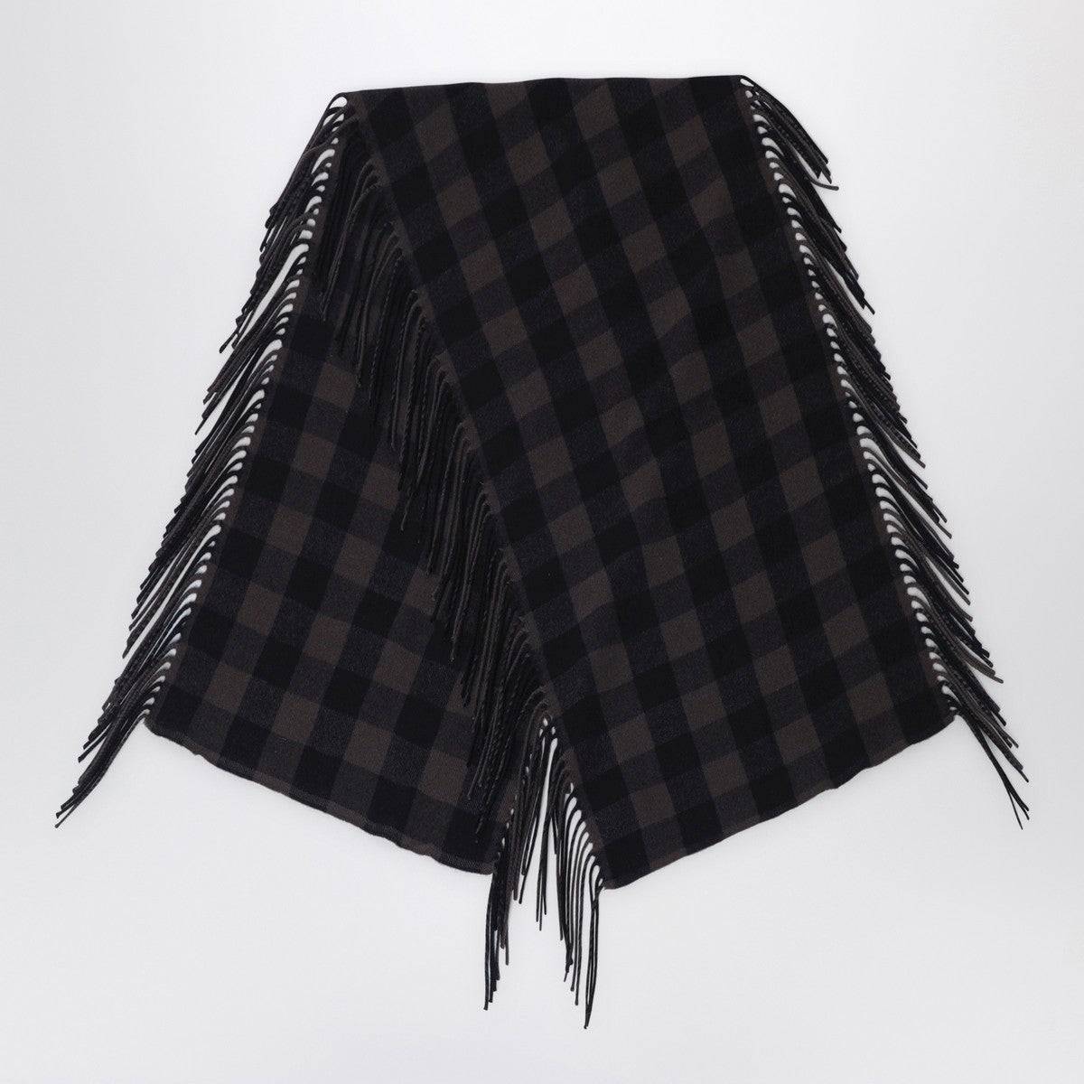 Destin Destin Brown check wool and cashmere shawl