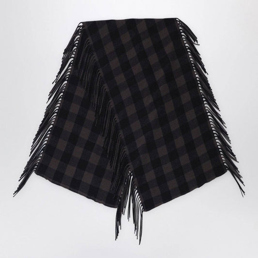 Destin Destin Brown check wool and cashmere shawl