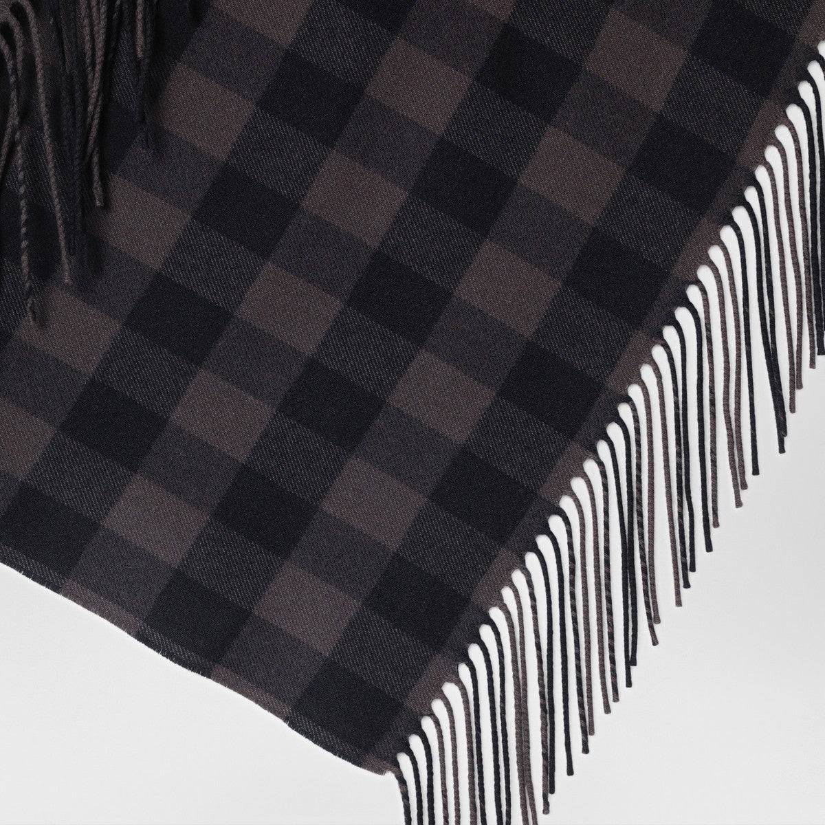 Destin Destin Brown check wool and cashmere shawl