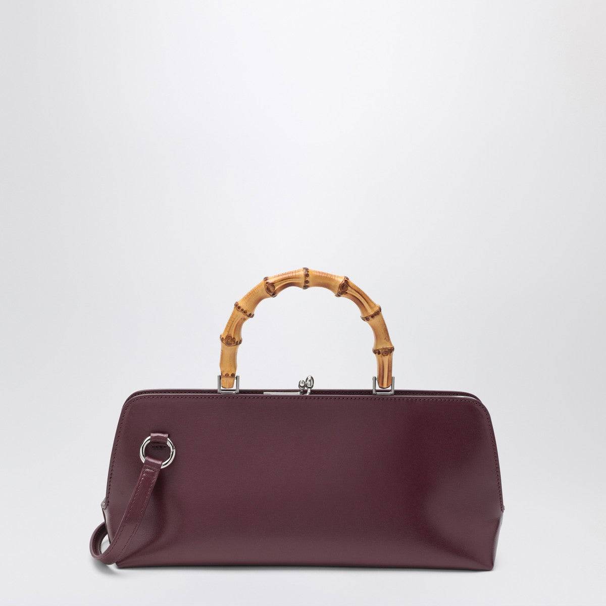 Jil Sander Jil Sander Small Goji Bamboo bag in burgundy