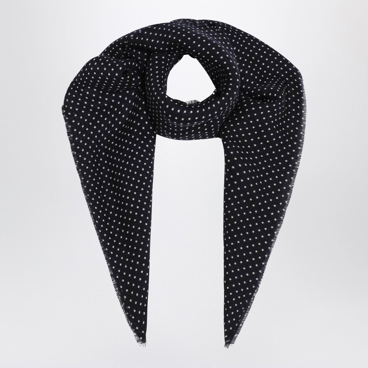 Destin Destin Dark burgundy wool polka-dot bandana