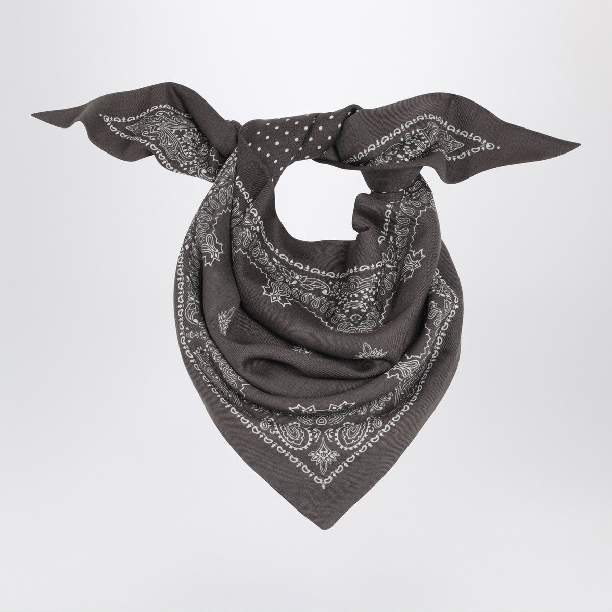 Destin Destin Grey Paisley wool scarf