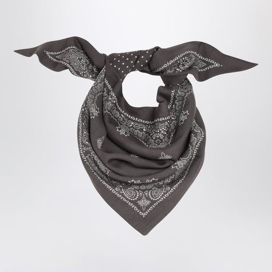 Destin Destin Grey Paisley wool scarf