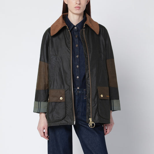 Barbour Barbour Allerston waxed jacket in olive green color-block