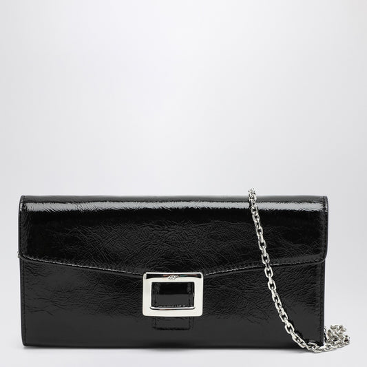 Roger Vivier ROGER VIVIER Belle Vivier black patent leather wallet with chain