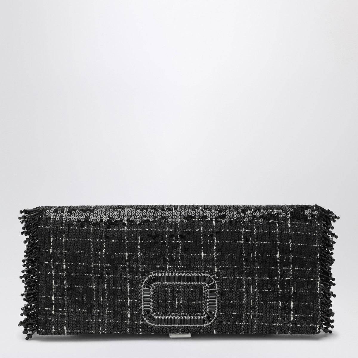 Roger Vivier ROGER VIVIER Black Pilgrim clutch bag with micro sequins