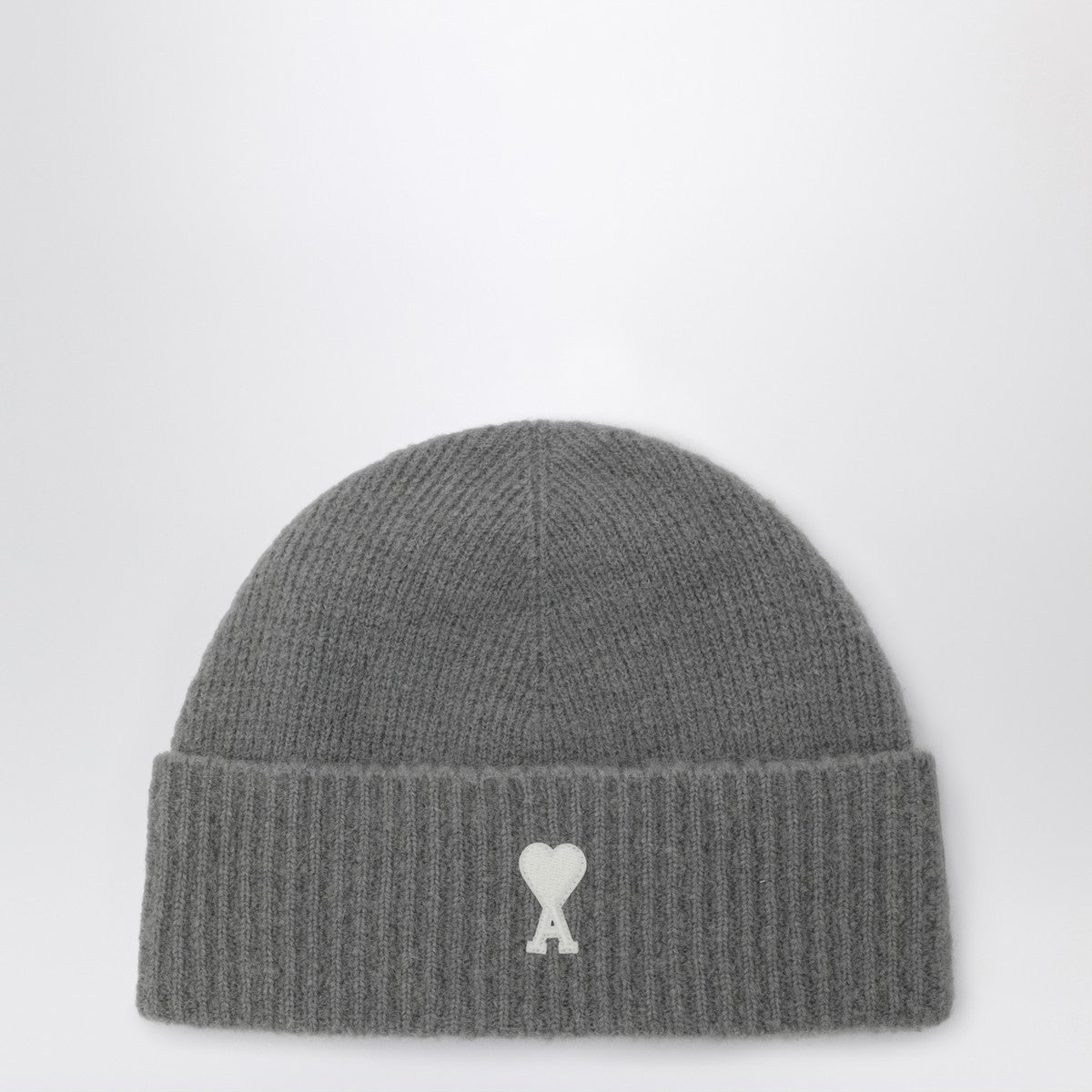 Ami Paris Ami Paris Ami de Coeur grey wool beanie