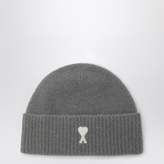 Ami Paris Ami Paris Ami de Coeur grey wool beanie