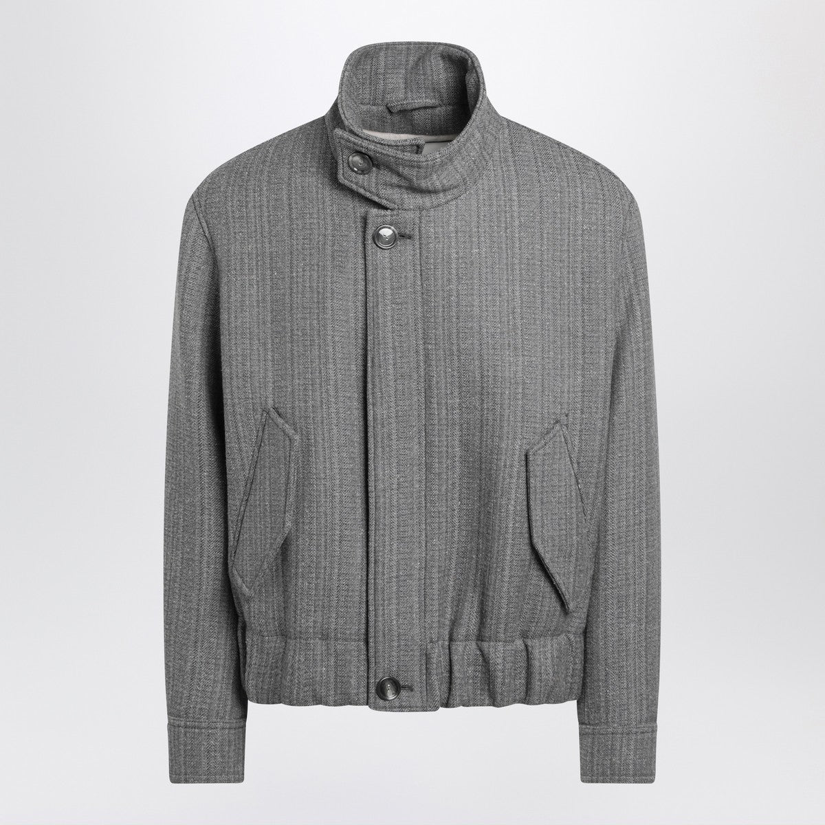 Ami Paris Ami Paris Grey/ivory bomber jacket in wool blend