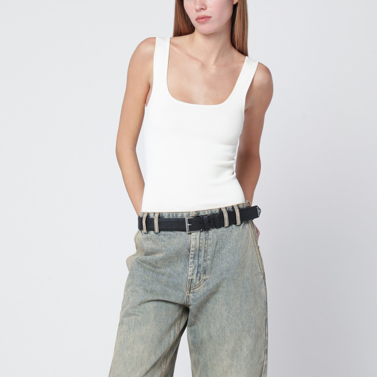 Entire Studios Entire Studios White viscose-blend top